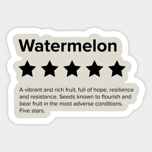 Watermelon Palestine 5 Star Review Sticker